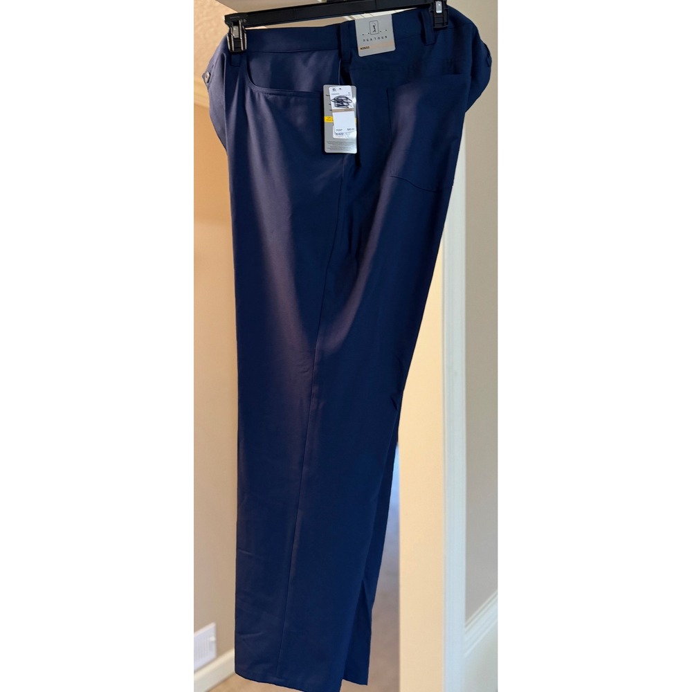 PGA TOUR Mens Performance Golf Pants Navy Blue Flat Front Size 42x32 New